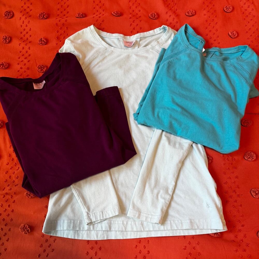 Danskin Now Pullover Tops, Lot of 3, Women's Medium Light Teal, Dark Teal, Plum